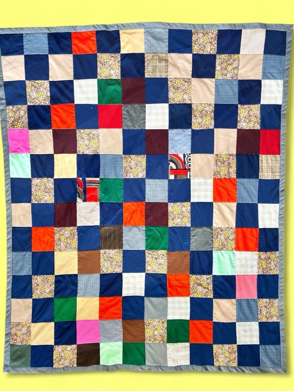 Vintage 70’s Handmade Colorful Patchwork Farmhouse Hippie Quilt